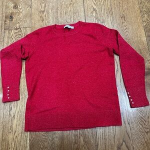 LOFT Vibrant Red Knit Sweater
